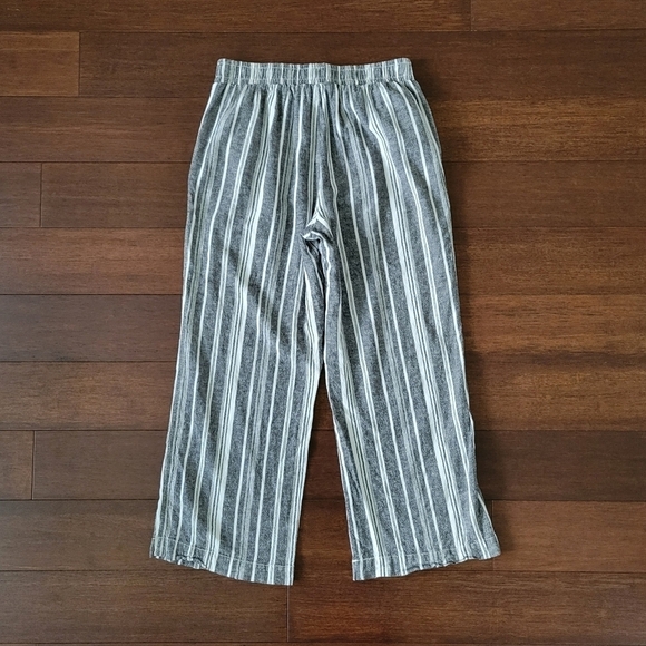 Briggs Women’s Linen Blend Wide Leg Pull-On Pants Grey/White Stripe Size L - Picture 2 of 9